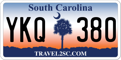 SC license plate YKQ380