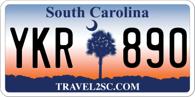 SC license plate YKR890
