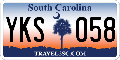 SC license plate YKS058