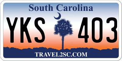 SC license plate YKS403