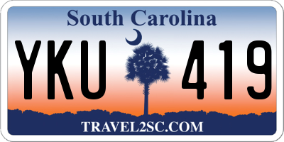 SC license plate YKU419