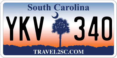 SC license plate YKV340