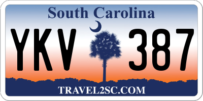 SC license plate YKV387