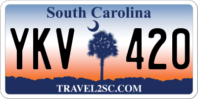 SC license plate YKV420