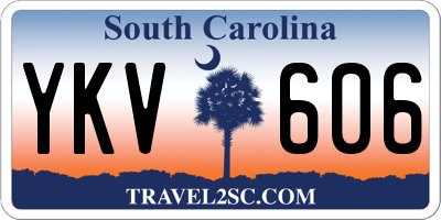 SC license plate YKV606