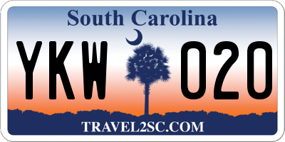 SC license plate YKW020