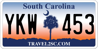SC license plate YKW453