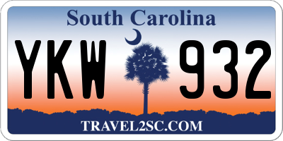SC license plate YKW932
