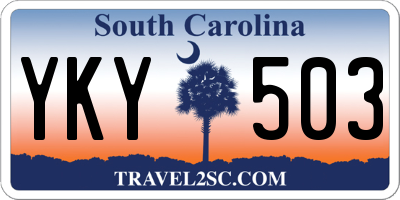 SC license plate YKY503
