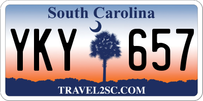 SC license plate YKY657