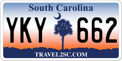 SC license plate YKY662
