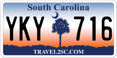SC license plate YKY716