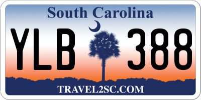 SC license plate YLB388