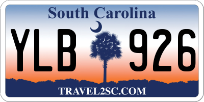 SC license plate YLB926