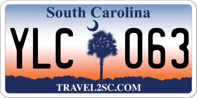 SC license plate YLC063