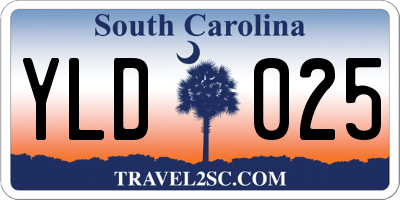 SC license plate YLD025