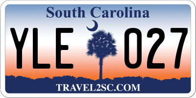 SC license plate YLE027