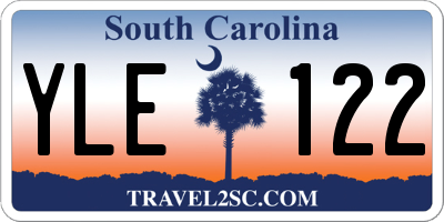 SC license plate YLE122