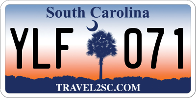 SC license plate YLF071