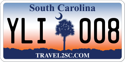 SC license plate YLI008