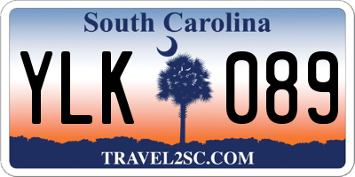 SC license plate YLK089