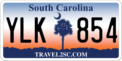 SC license plate YLK854
