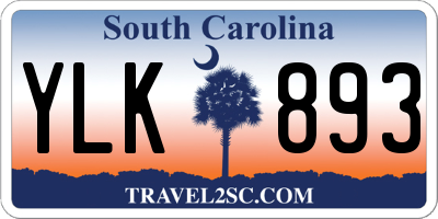SC license plate YLK893