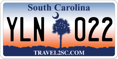 SC license plate YLN022