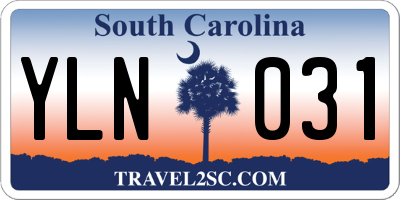 SC license plate YLN031