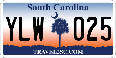 SC license plate YLW025