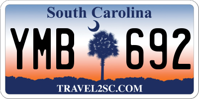 SC license plate YMB692