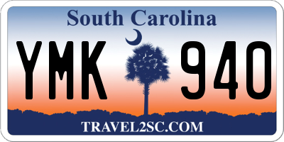 SC license plate YMK940