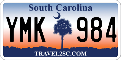 SC license plate YMK984