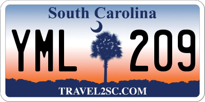 SC license plate YML209