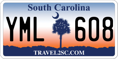 SC license plate YML608