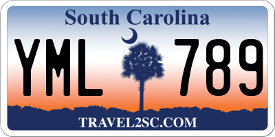 SC license plate YML789