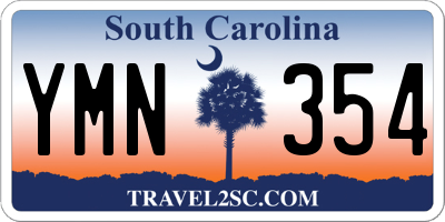 SC license plate YMN354