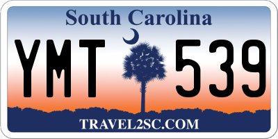 SC license plate YMT539