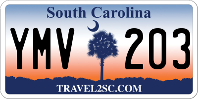 SC license plate YMV203