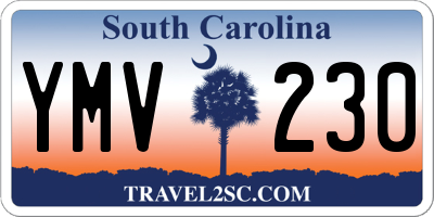 SC license plate YMV230