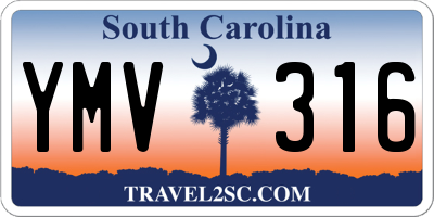 SC license plate YMV316