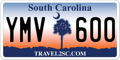 SC license plate YMV600