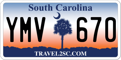 SC license plate YMV670