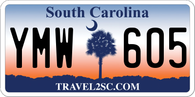 SC license plate YMW605