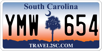 SC license plate YMW654