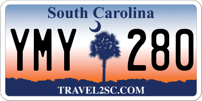 SC license plate YMY280