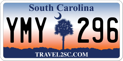 SC license plate YMY296