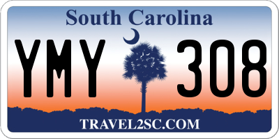 SC license plate YMY308