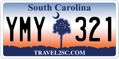 SC license plate YMY321