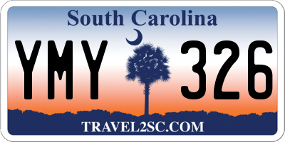 SC license plate YMY326